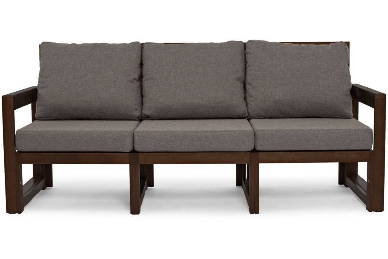 Bettso Malta trepersoners have-sofa med mørkt træstel i grafitgrå, 1 stk.