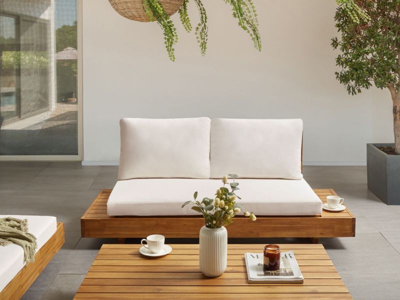 Sofa Marettimo 168x68 cm Hvid Akacietræ