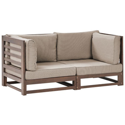 Havesofa Trani Modulær 150x75x72 cm Certificeret akacietræ Mørkebrun 1 stk.