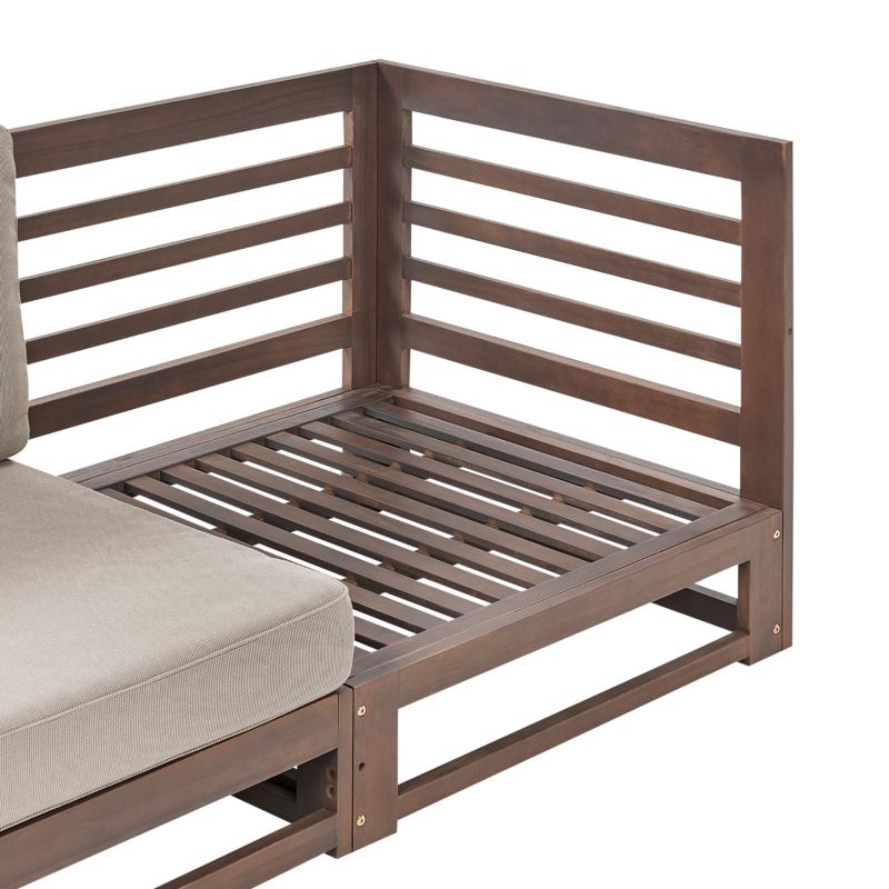 Havesofa Trani Modulær 150x75x72 cm Certificeret akacietræ Mørkebrun 1 stk.