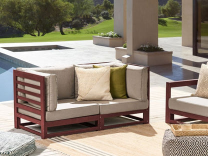 Sofa Ogrodowa Trani Modułowy Drewno Akacjowe Bordowy 1 Szt. | 4255664853271