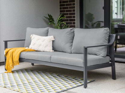 Havesofa Kiato 3 Personer 225x80 cm Mørkegrå Metal 1 stk.