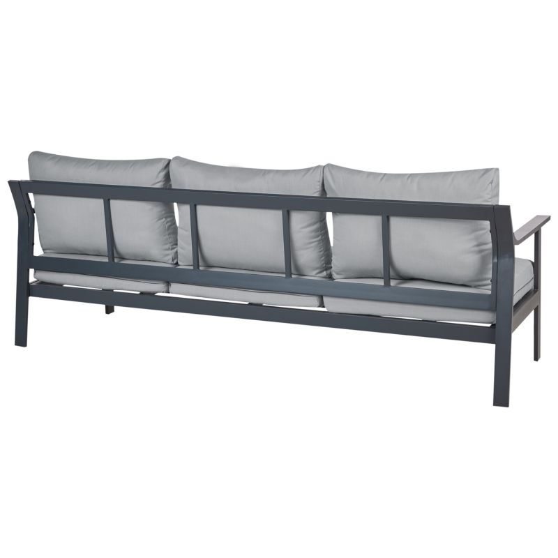 Havesofa Kiato 3 Personer 225x80 cm Mørkegrå Metal 1 stk.