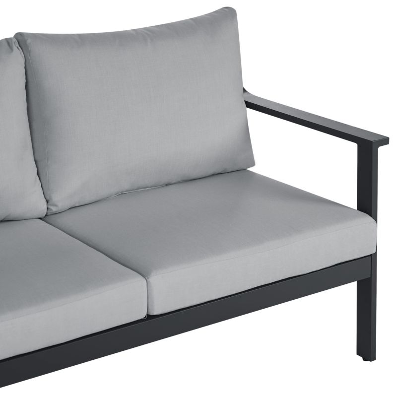 Havesofa Kiato 3 Personer 225x80 cm Mørkegrå Metal 1 stk.