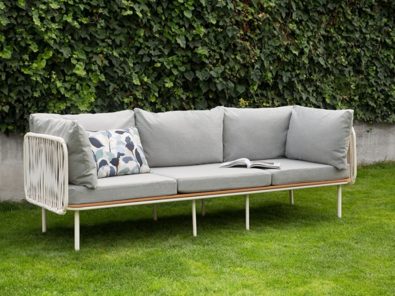 Sofa ogrodowa dla 3 osób Senise Szary Metal 1 szt.