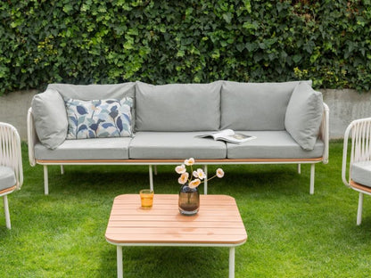 Sofa ogrodowa dla 3 osób Senise Szary Metal 1 szt.