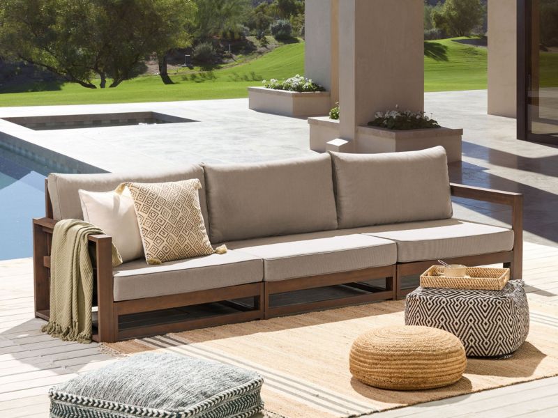 Havesofa Beliani Timor Modulær 269x75 cm Mørkebrun 1 stk.