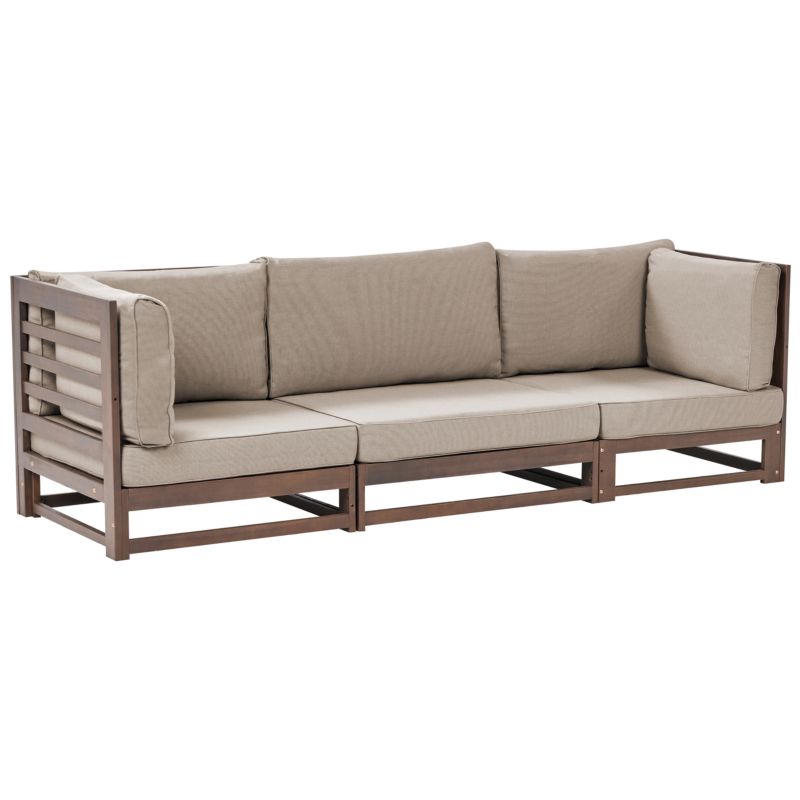 Sofa Ogrodowa Trani 3 Osoby Modułowa Akacja Ciemnobrązowa 1 Szt. 4255664816597