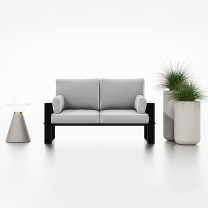 To-personers have-sofa Bettso Garten med sorte ben i lys grå, 1 stk.