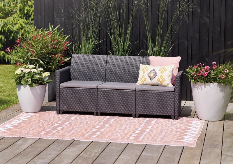 Sofa Ogrodowa Keter Marie 3-Osobowa Grafit 163x65x74 cm