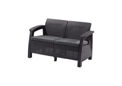 Keter Corfu Love Seat 2-personers have sofa i grafit, 1 stk.