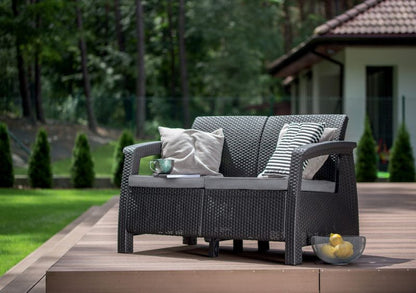 Keter Corfu Love Seat 2-personers have sofa i grafit, 1 stk.