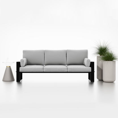 Tre-personers have-sofa Bettso Garten med sorte ben i lys grå, 1 stk.