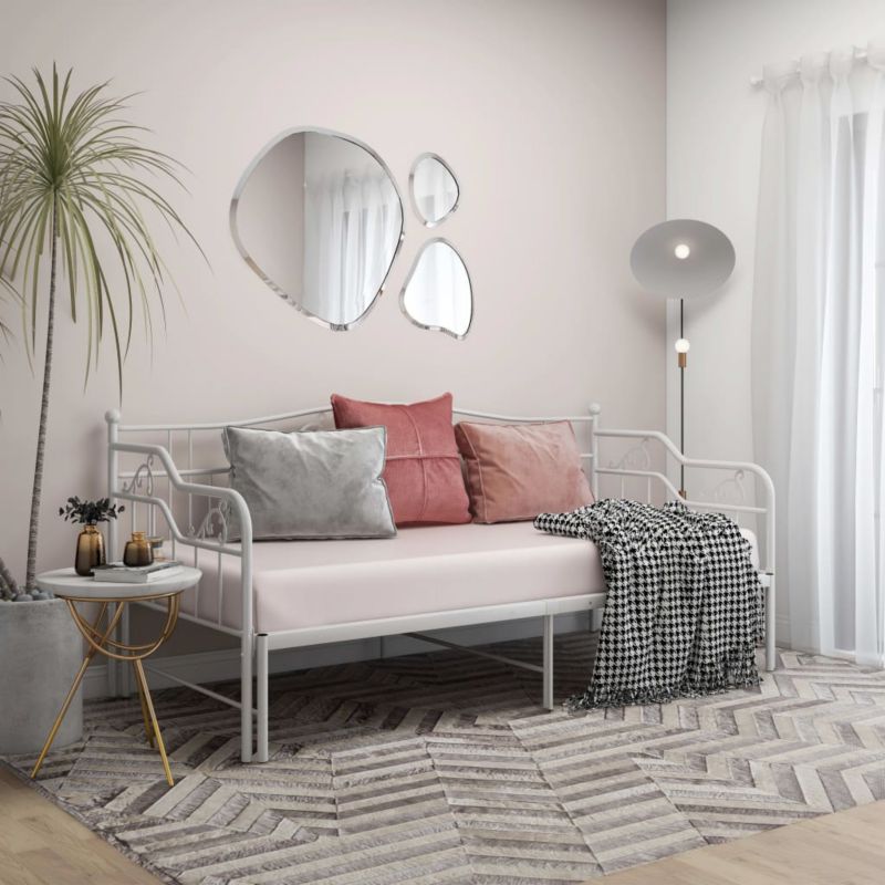 Sovesofa med Udtraek Hvid Metal 206x95 cm