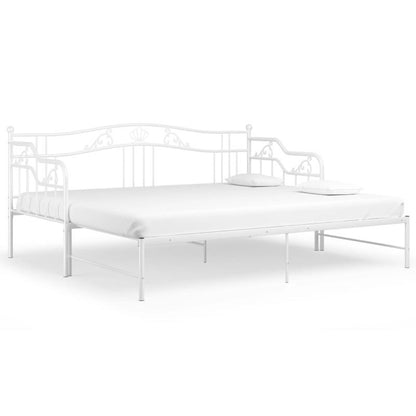 Sovesofa med Udtraek Hvid Metal 206x95 cm