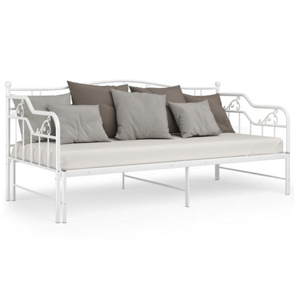 Sovesofa med Udtraek Hvid Metal 206x95 cm