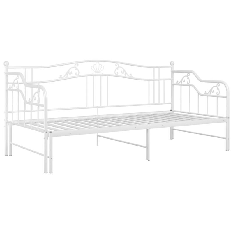 Sovesofa med Udtraek Hvid Metal 206x95 cm