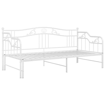 Sovesofa med Udtraek Hvid Metal 206x95 cm