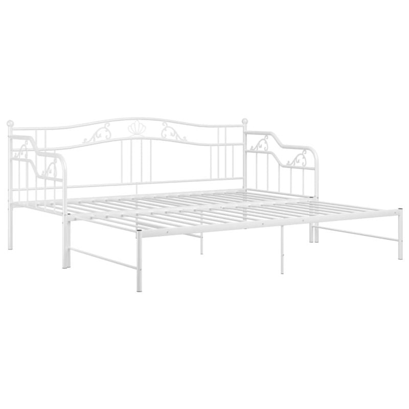 Sovesofa med Udtraek Hvid Metal 206x95 cm