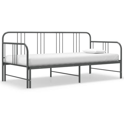 Sovesofa med udtræksramme 206x185x88 cm Grå Metal