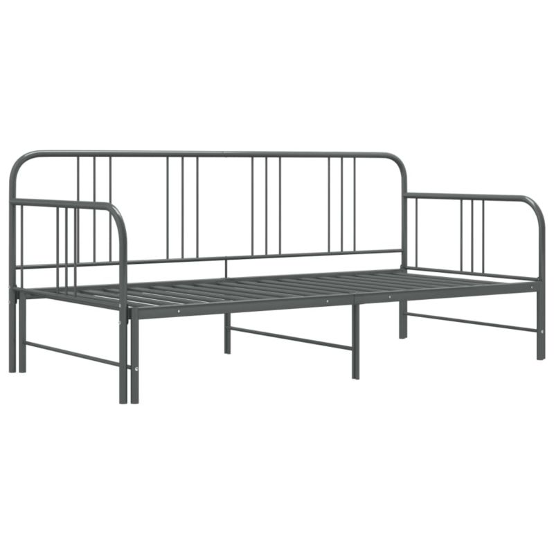 Sovesofa med udtræksramme 206x185x88 cm Grå Metal