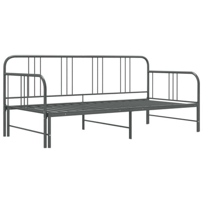 Sovesofa med udtræksramme 206x185x88 cm Grå Metal