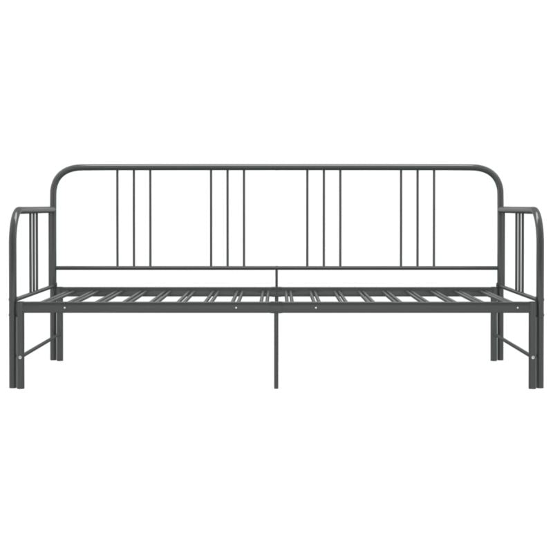 Sovesofa med udtræksramme 206x185x88 cm Grå Metal