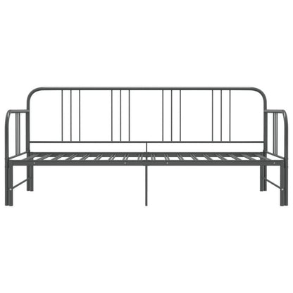 Sovesofa med udtræksramme 206x185x88 cm Grå Metal