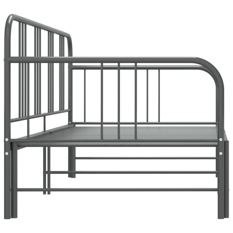 Sovesofa med udtræksramme 206x185x88 cm Grå Metal