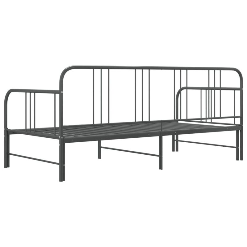 Sovesofa med udtræksramme 206x185x88 cm Grå Metal