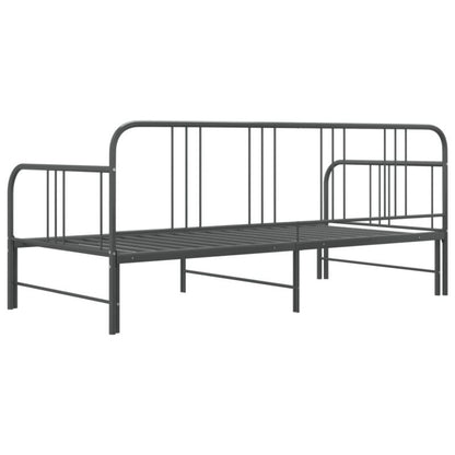 Sovesofa med udtræksramme 206x185x88 cm Grå Metal