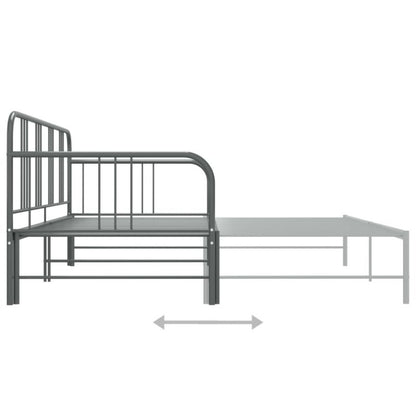 Sovesofa med udtræksramme 206x185x88 cm Grå Metal