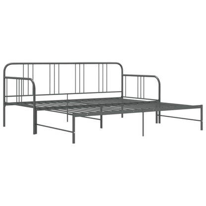 Sovesofa med udtræksramme 206x185x88 cm Grå Metal