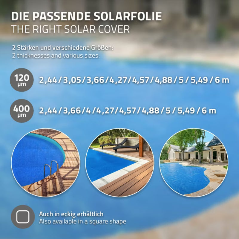 Solardækken Rund Ø500 cm Blå