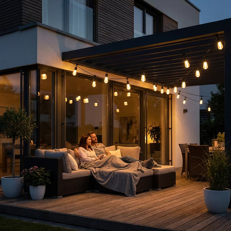 Solargirland Flame 15 m 15 LED Sort