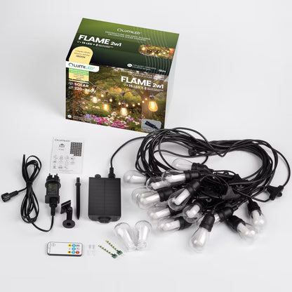 Solargirland Flame 15 m 15 LED Sort