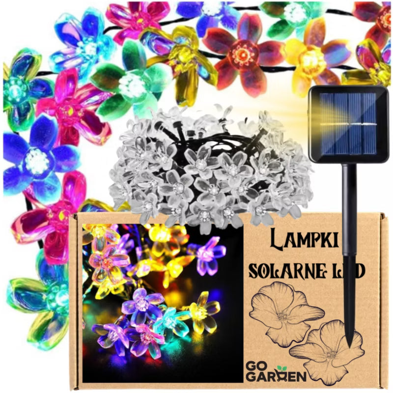 Solargirland LED Blomster 6,8 m Multifarvet 50 LED