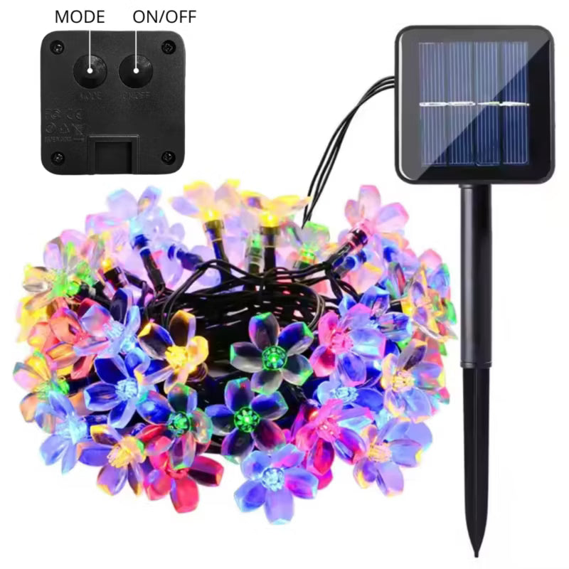 Solargirland LED Blomster 6,8 m Multifarvet 50 LED