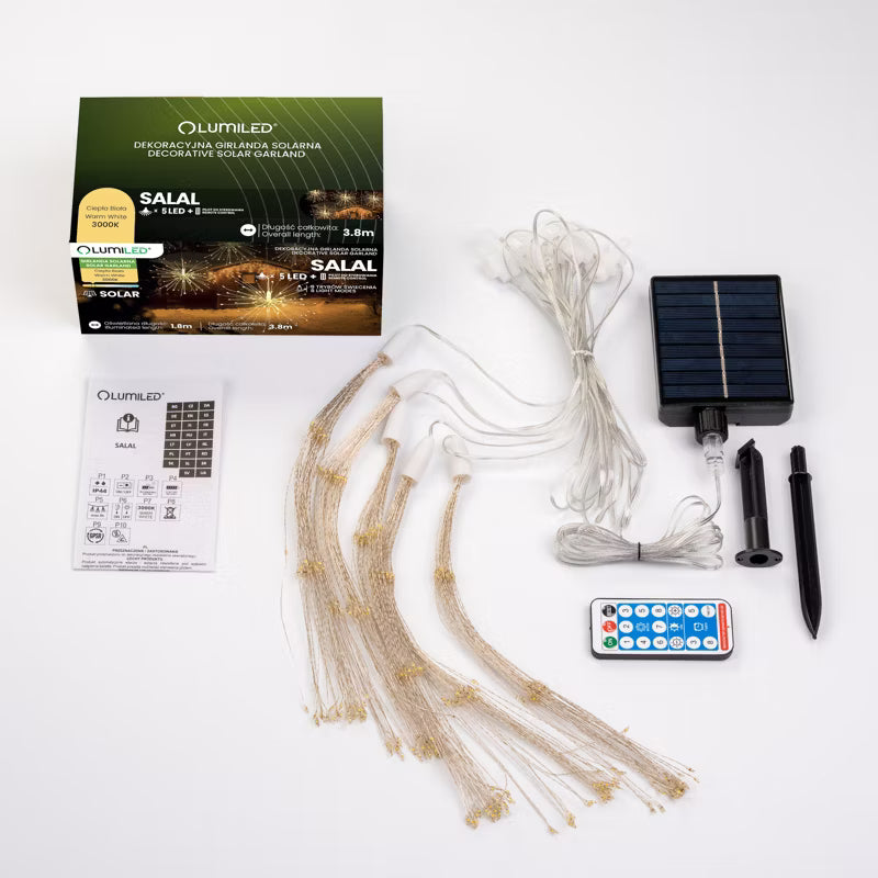 Solargirland Mælkebøtte 3,8 m 450 LED Varm Hvid