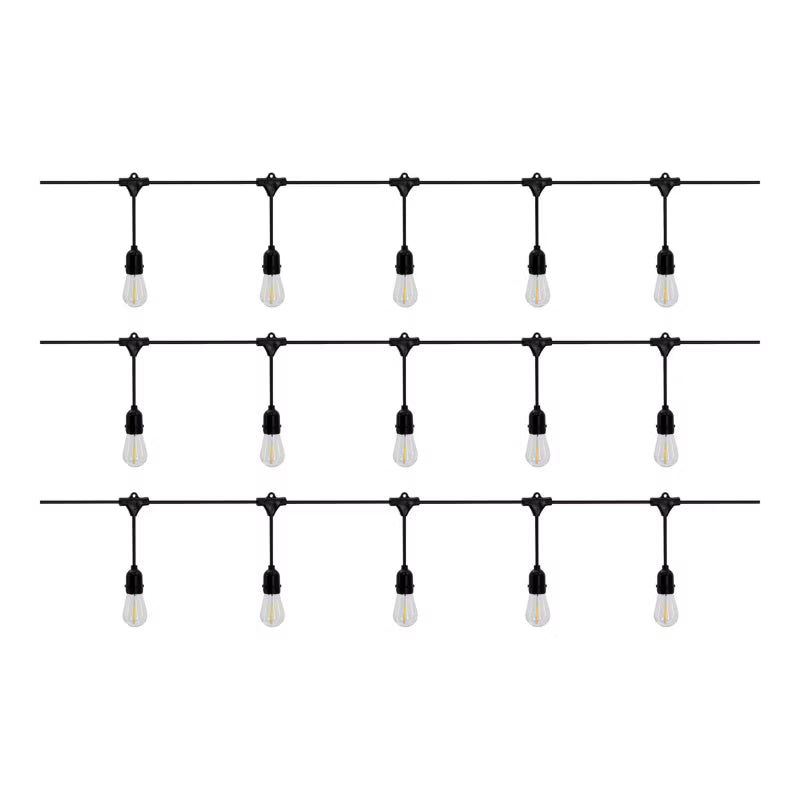 Solargirlande 15 LED Filament 10 m Varm Hvid IP44 Sort