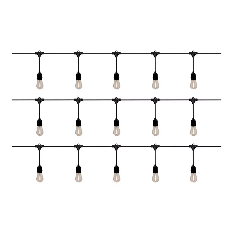 Solargirlande 15 LED Filament 10 m Varm Hvid IP44 Sort