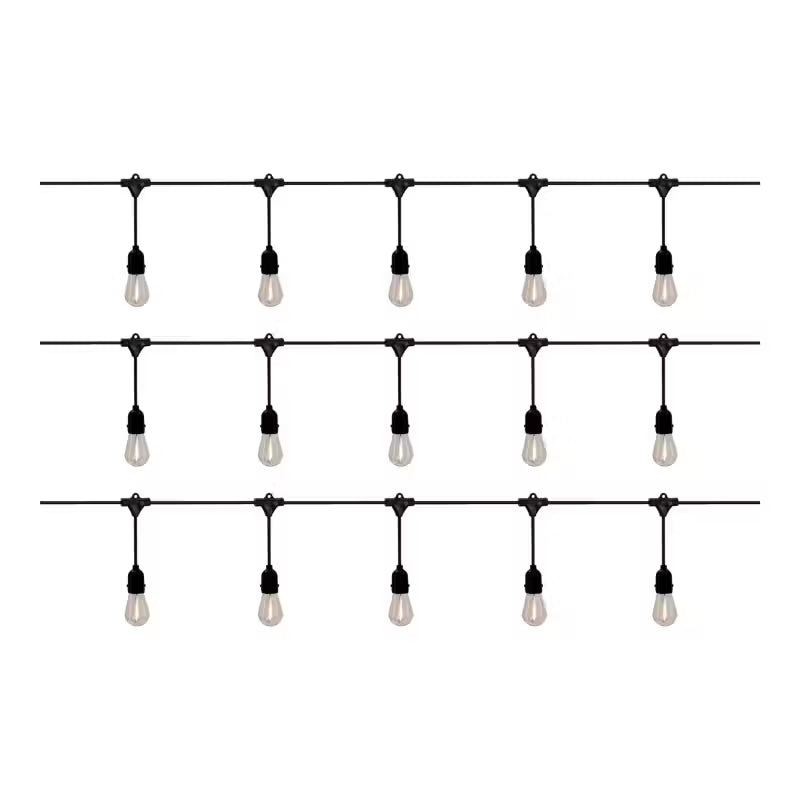 Solargirlande 15 LED Filament 10 m Varm Hvid IP44 Sort