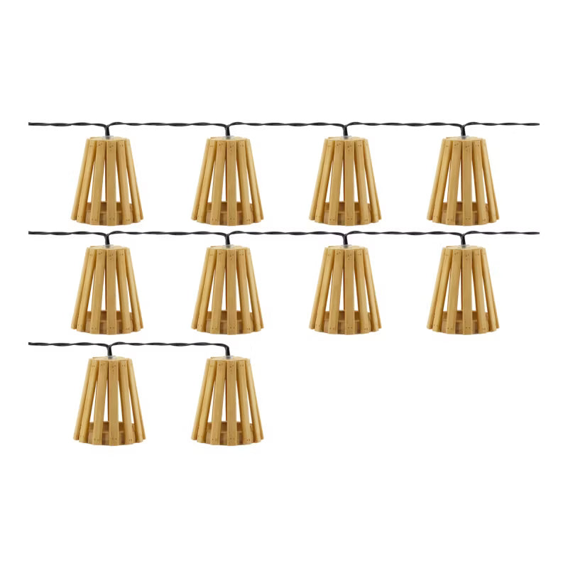 Solarguirlande Bamboo 10 LED 4,8 m Varm Hvid IP44