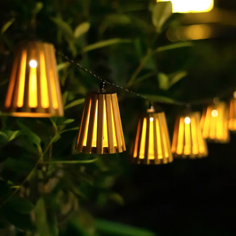 Solarguirlande Bamboo 10 LED 4,8 m Varm Hvid IP44