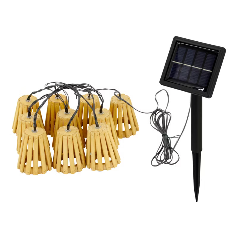 Solarguirlande Bamboo 10 LED 4,8 m Varm Hvid IP44