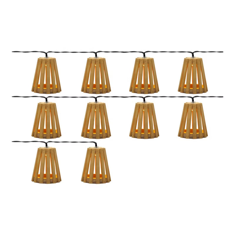 Solarguirlande Bamboo 10 LED 4,8 m Varm Hvid IP44