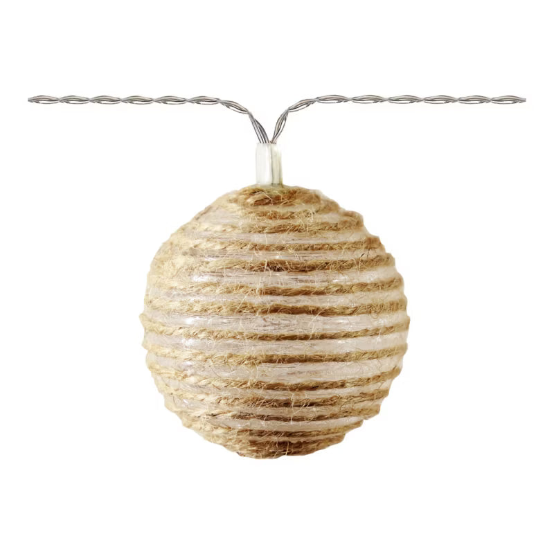 Solarguirlande Hessian X10 2300 K 4,8 m IP44 Beige