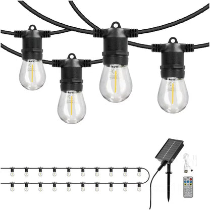 Solarguirlande LED 20 m 20xE27 IP54 Varm Hvid