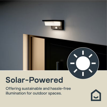 Solarlampe Cannelle 630 lm med Bevægelsessensor Sort