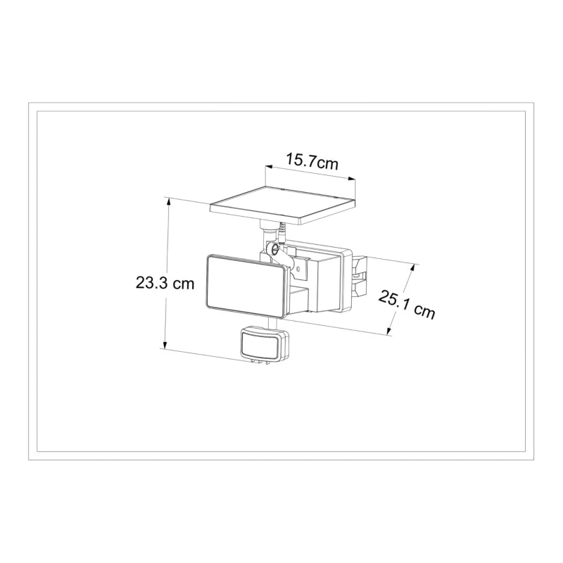 Solarlampe Davern 1060 lm Sort med Sensor